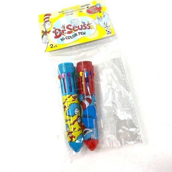 Dr. Seuss 10 Color Mini Click Pen x 2 Art Doodling - Picture 1 of 4